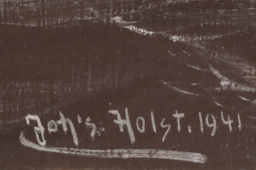 Signatur „Joh's Holst 1941" unten links auf dem Ölgemälde „Ben Voirlich" von Johannes Holst