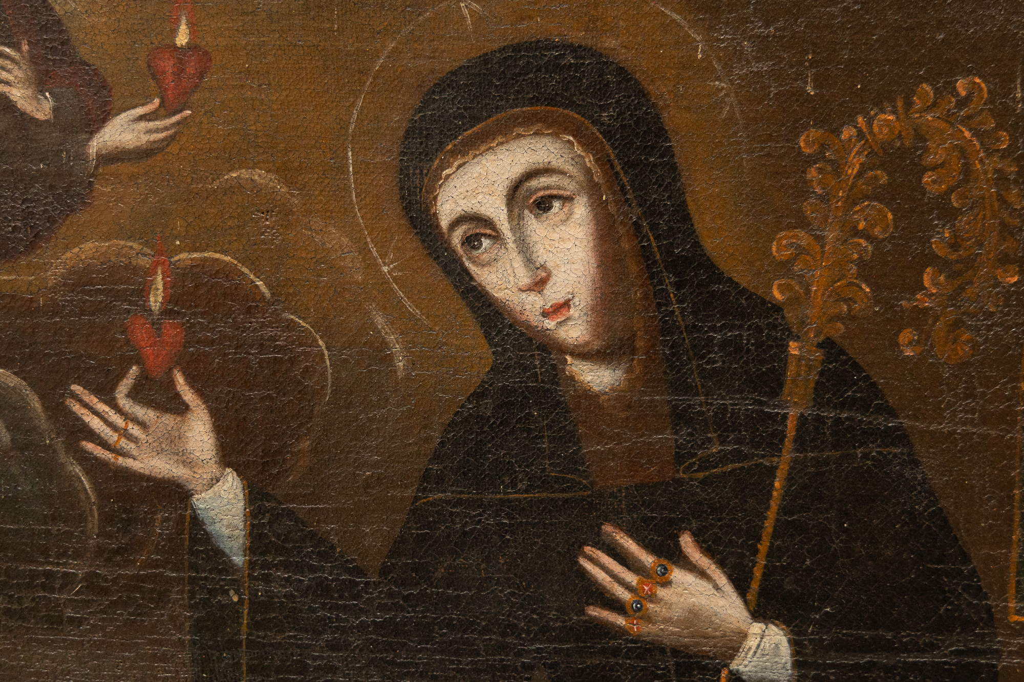 Heilige Gertrud von Helfta | Museales Barock-Gemälde gerahmt